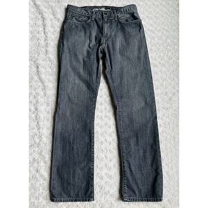 Eddie Bauer Mens Washed Black Straight Cotton Denim Gray Rugged Jeans Size 32